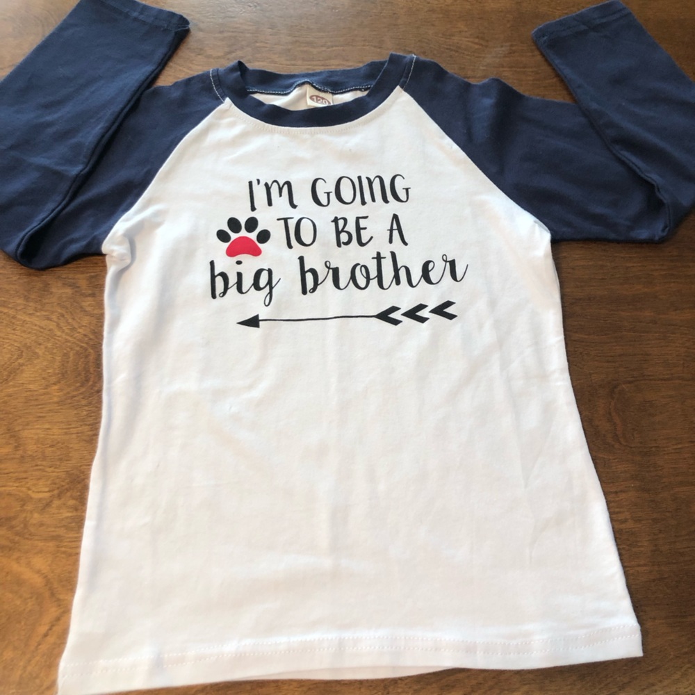 Kids Navy & White 'I'm Going to Be a Big Brother' Raglan Shirt